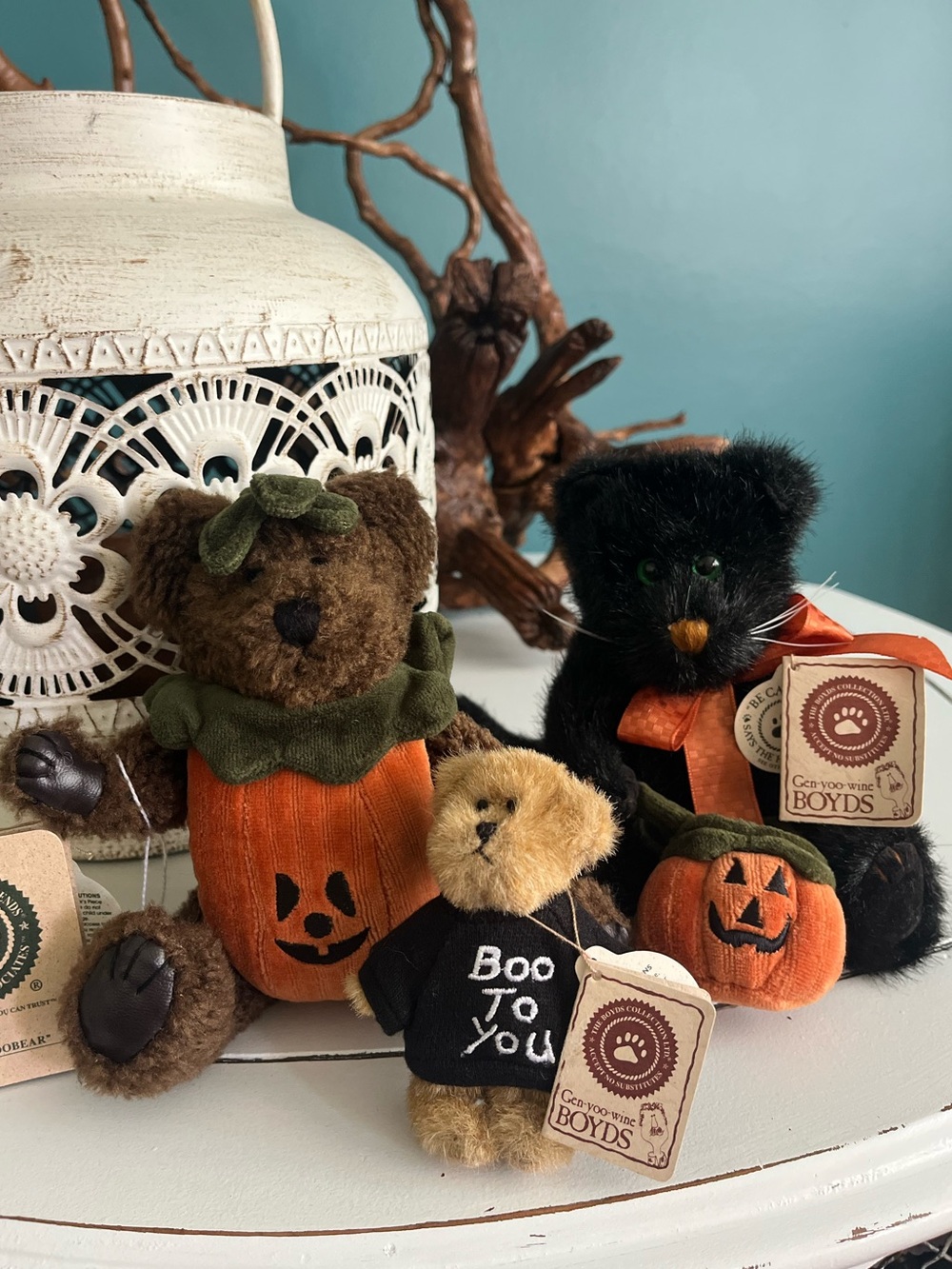 Boyd’s Bears Halloween Plush Trio. Spunky Boobear, Pepper B. Scaredycat